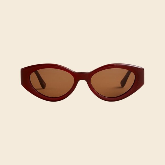 J. Crew Beveled Oval Sunglasses, Milky Red, NWOT - Picture 1 of 5